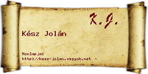 Kész Jolán névjegykártya