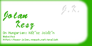 jolan kesz business card